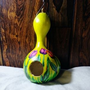 Hand Painted Gourd Birdhouse Tulips